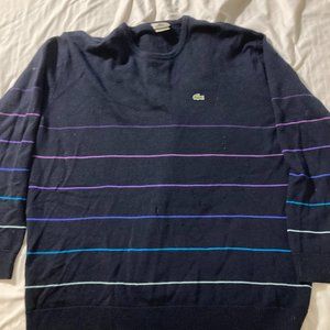 Merino Wool Sweater. Navy-stripe Fall/Sport Weight. Size XXL Mens